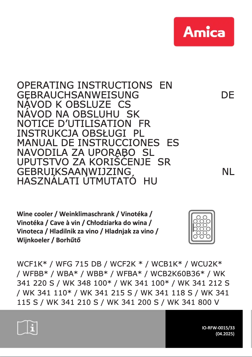 First page image of the manual for WK 341 212 S