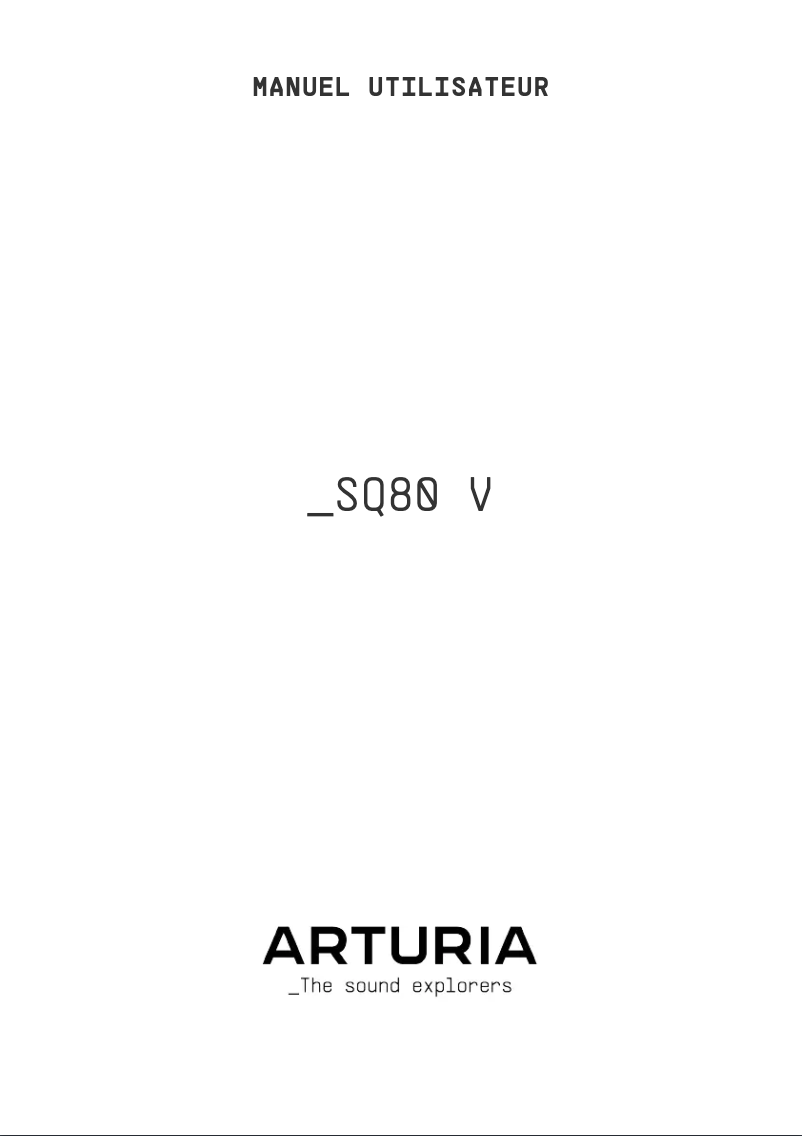 Page 1 of the manual User Manual Arturia SQ80 V