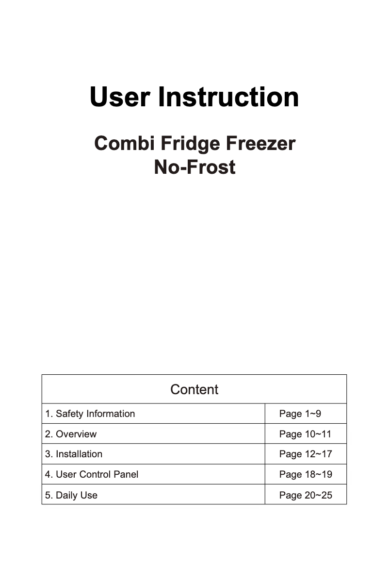 Page 1 of the manual User Manual Hoover HOCH1T518EXK