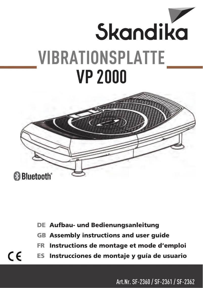 First page image of the manual for VP 2000