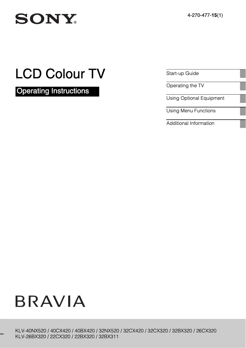Page 1 of the manual User Manual Sony Bravia KLV-32BX320