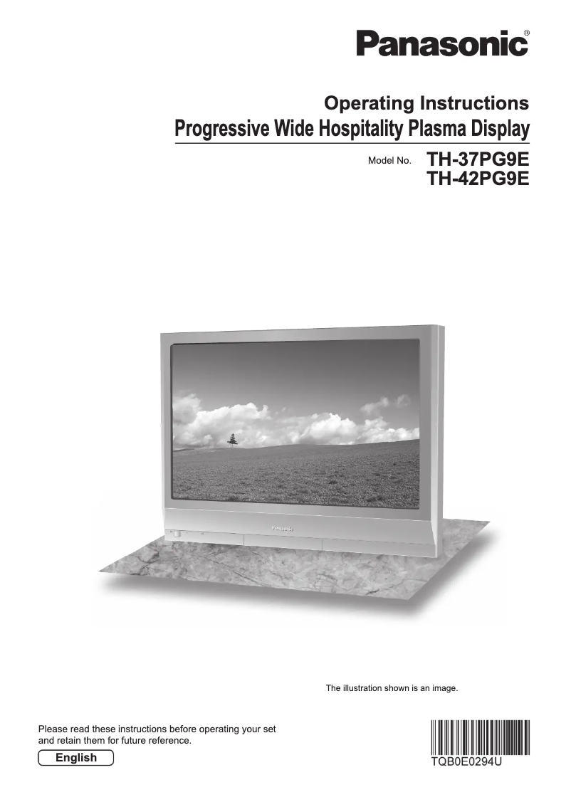 First page image of the manual for Viera TH-37PG9E