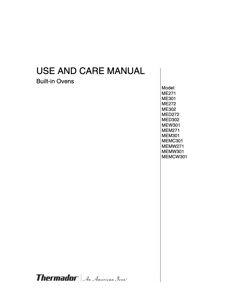First page image of the manual for MEMCW301EP