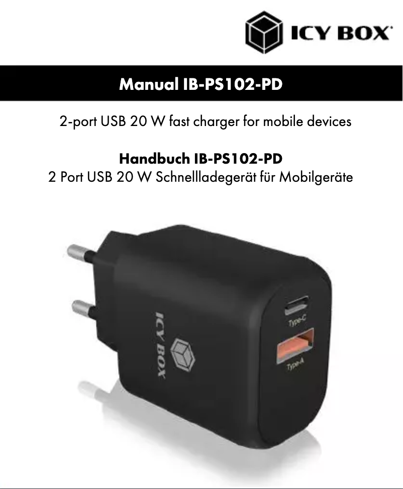 First page image of the manual for IB-PS103-PD