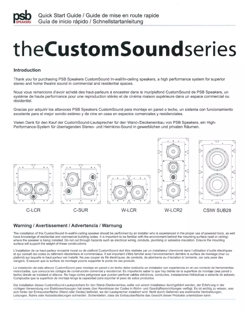 First page image of the manual for CSIW SUB28