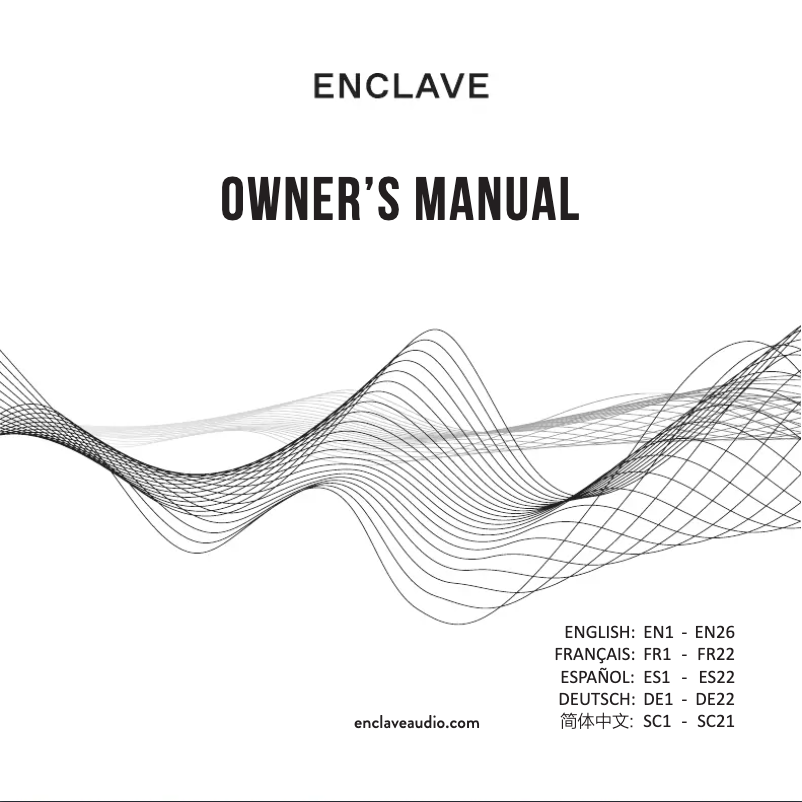 Page 1 of the manual User Manual Enclave CineHome PRO