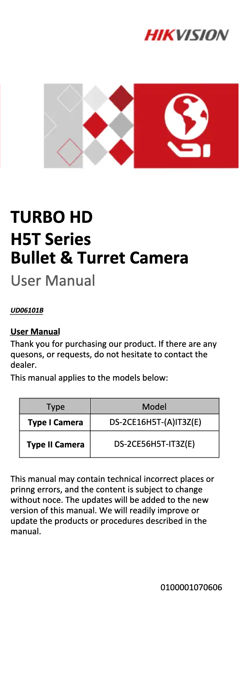 Page 1 of the manual User Manual Hikvision DS-2CE16H5T-IT3ZE