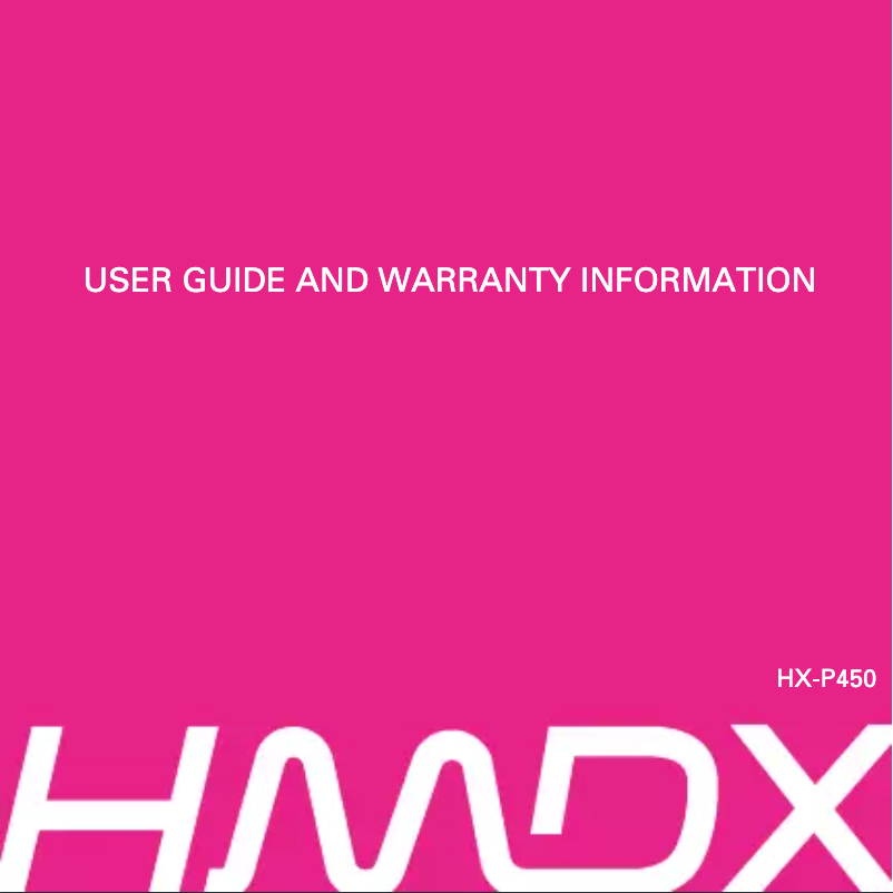 Page 1 of the manual User Manual HMDX HX-P450