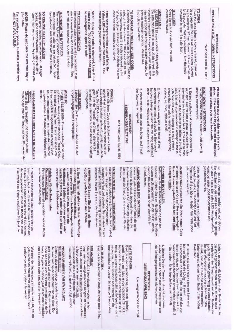 First page image of the manual for SE3