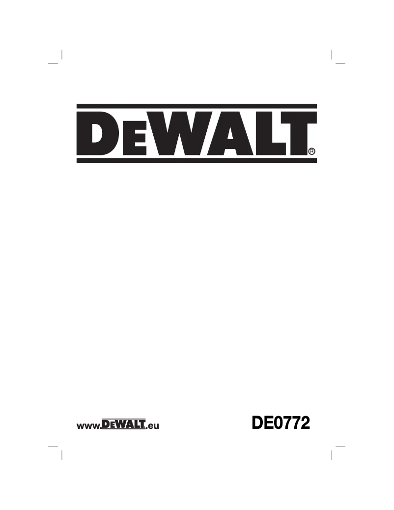 Page 1 of the manual User Manual DeWalt DE0772