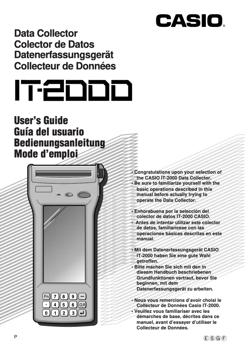Page 1 of the manual User Manual Casio IT-2000D53E