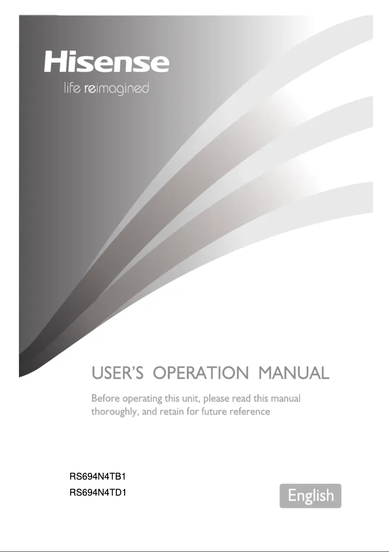 Page 1 of the manual User Manual Hisense RS694N4TB1