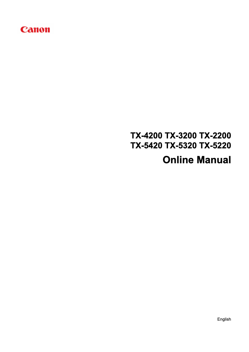 Page 1 of the manual User Manual Canon imagePROGRAF TX-4200