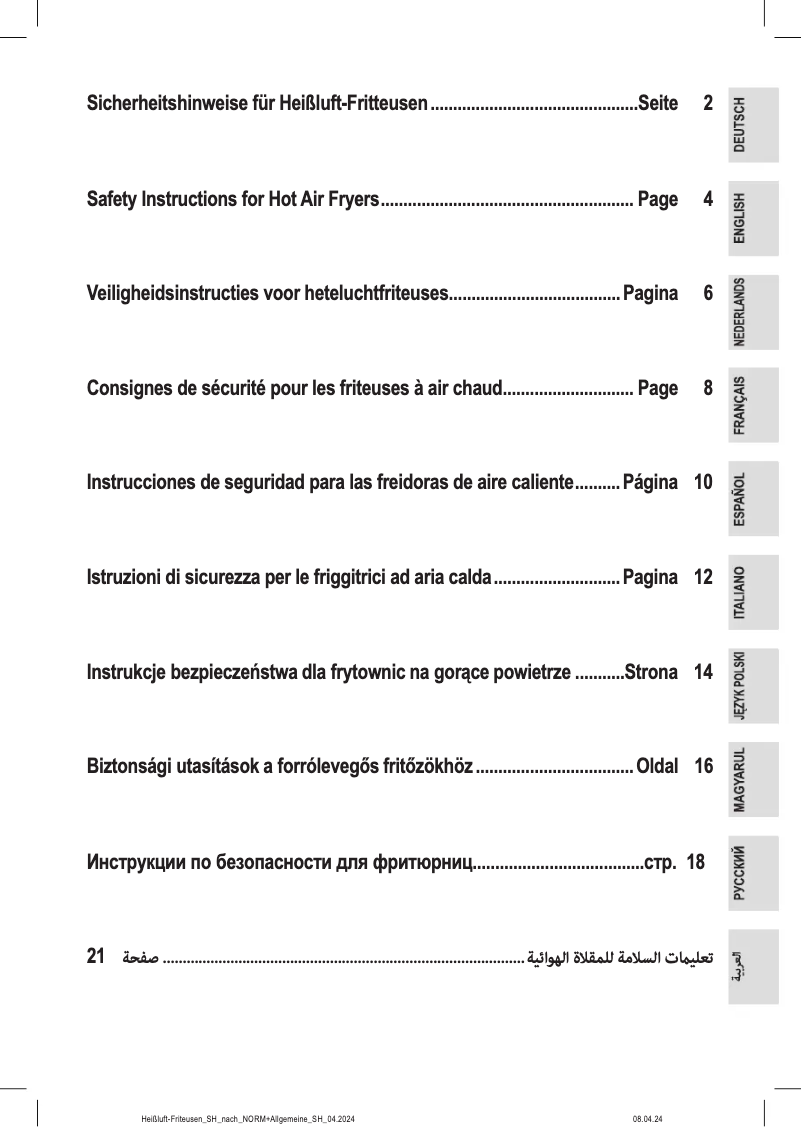 First page image of the manual for FR 6031 H CB