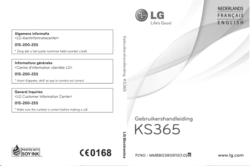 Page 1 of the manual User Manual LG KS365