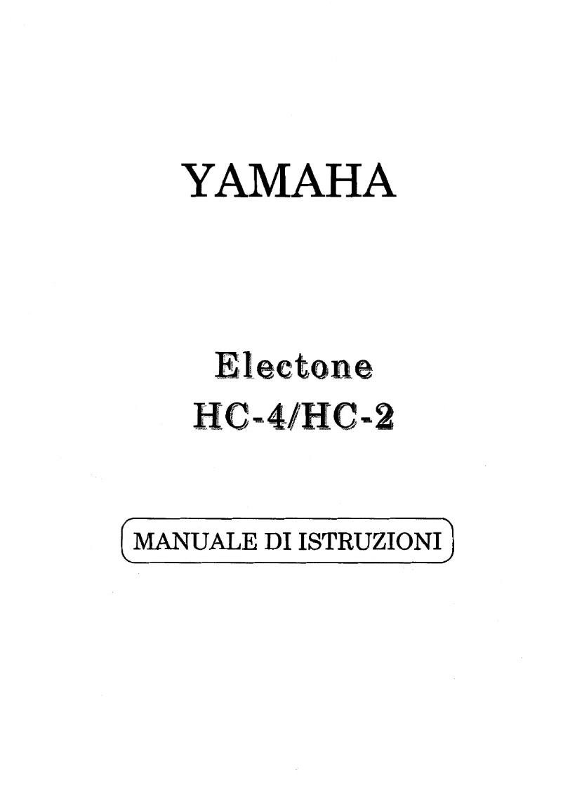 First page image of the manual for Electone HC-2