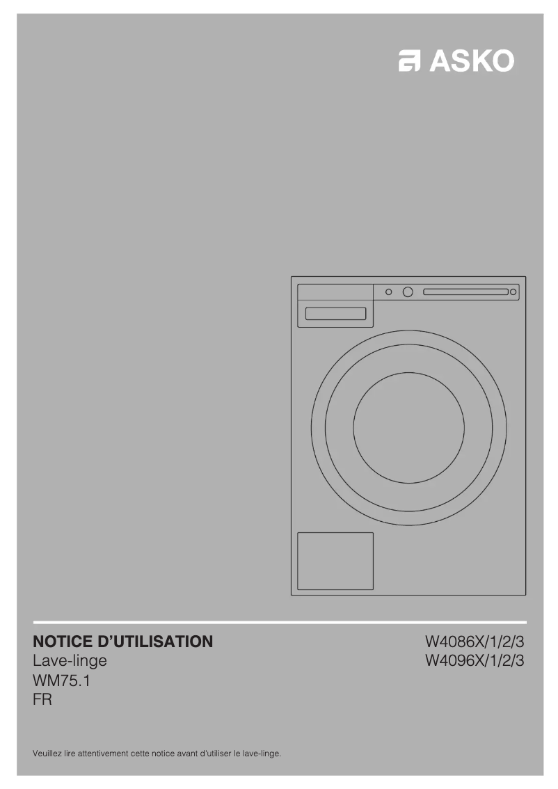 Page 1 of the manual User Manual Asko W4086C