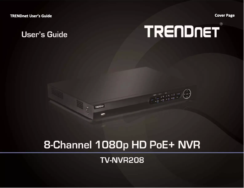 First page image of the manual for TV-NVR208