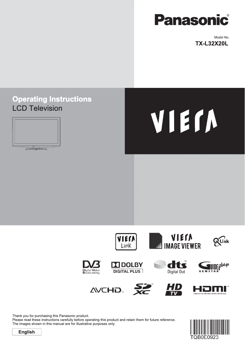 Page 1 of the manual User Manual Panasonic Viera TX-L32X20L