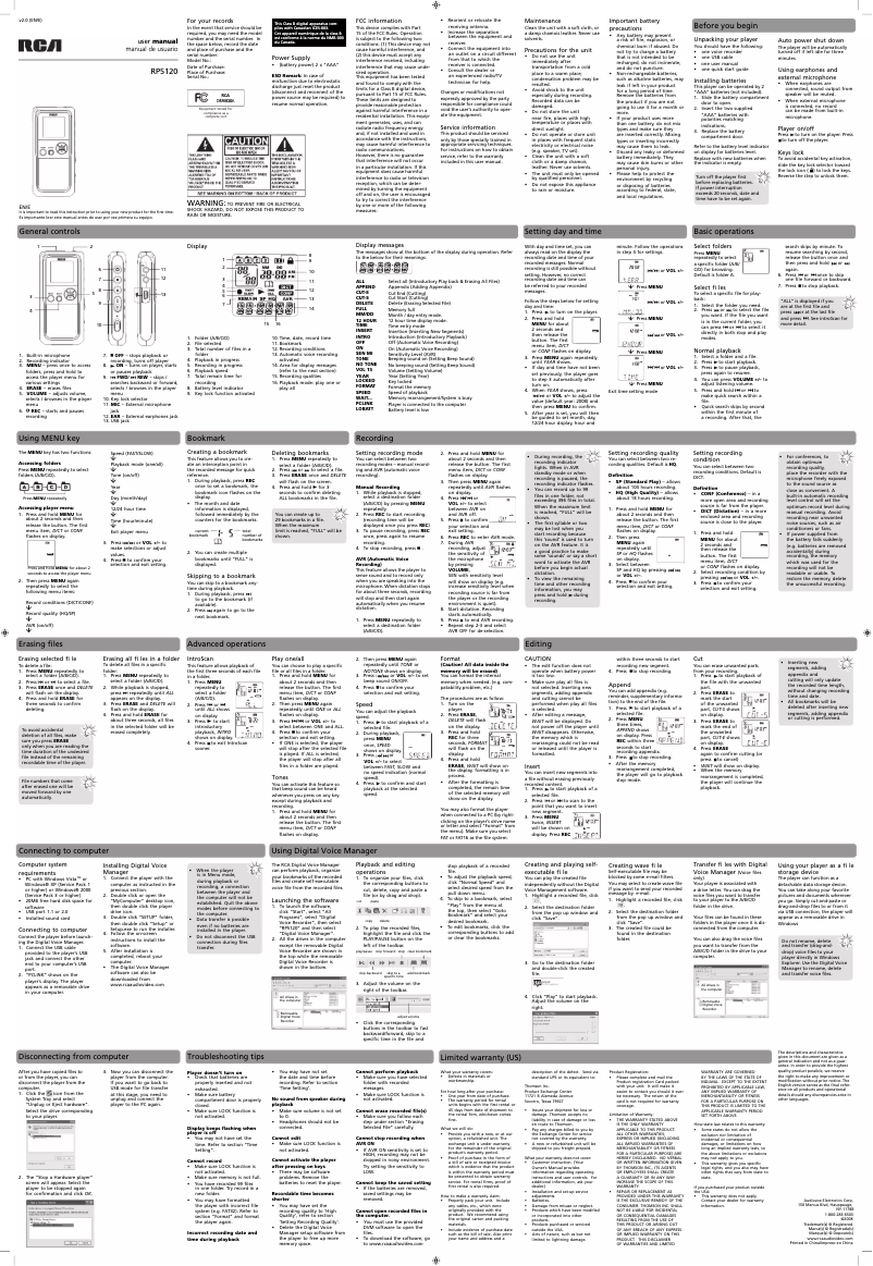 First page image of the manual for RP5120