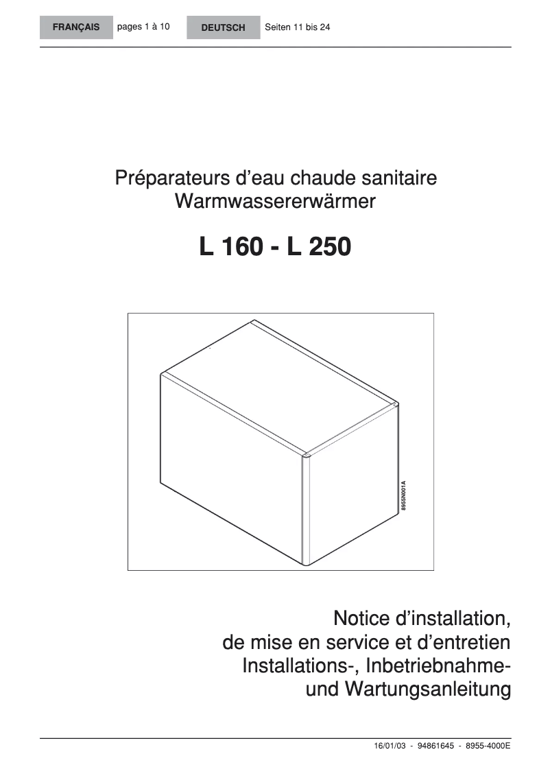 First page image of the manual for L 250
