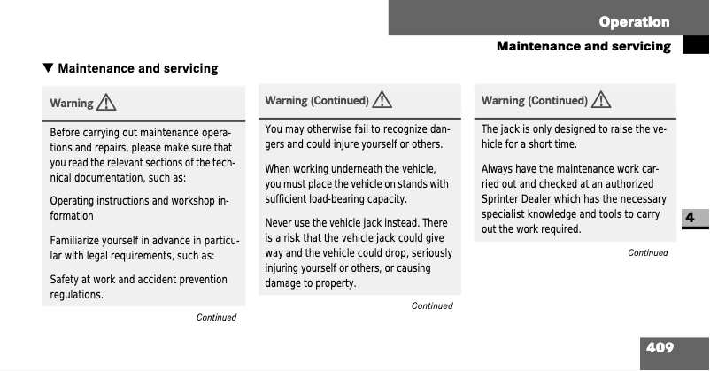 First page image of the manual for Sprinter (2008)