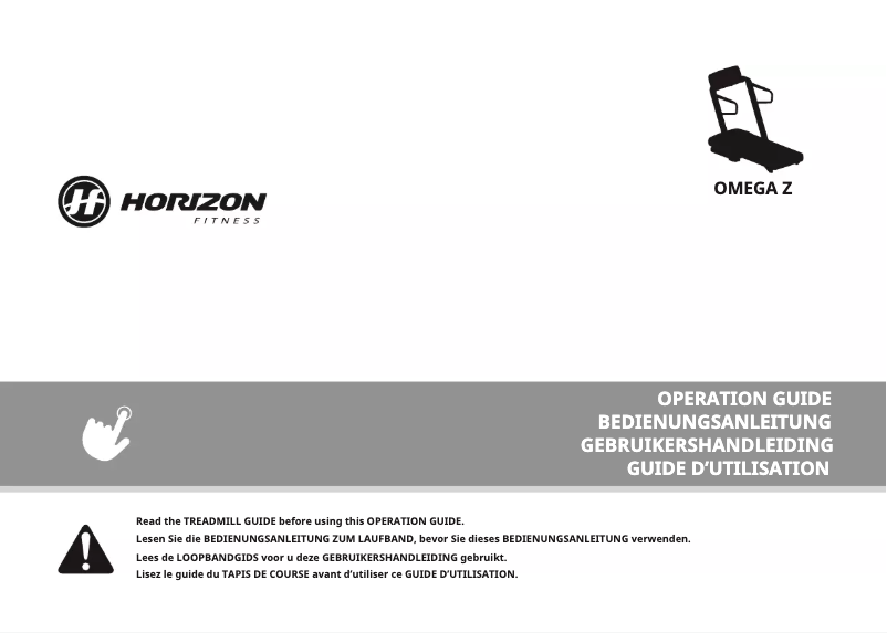 Page 1 de la notice Manuel utilisateur Horizon Fitness Omega Z