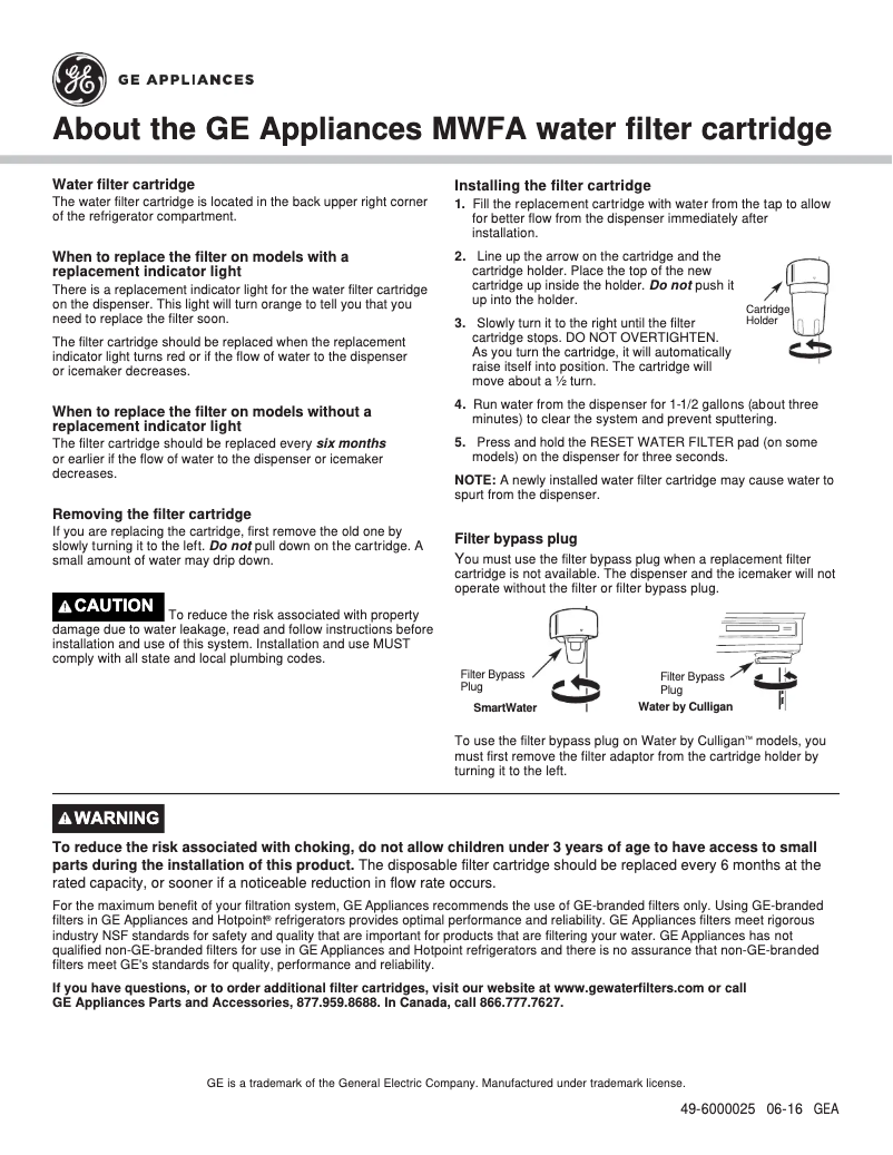 First page image of the manual for MWFA