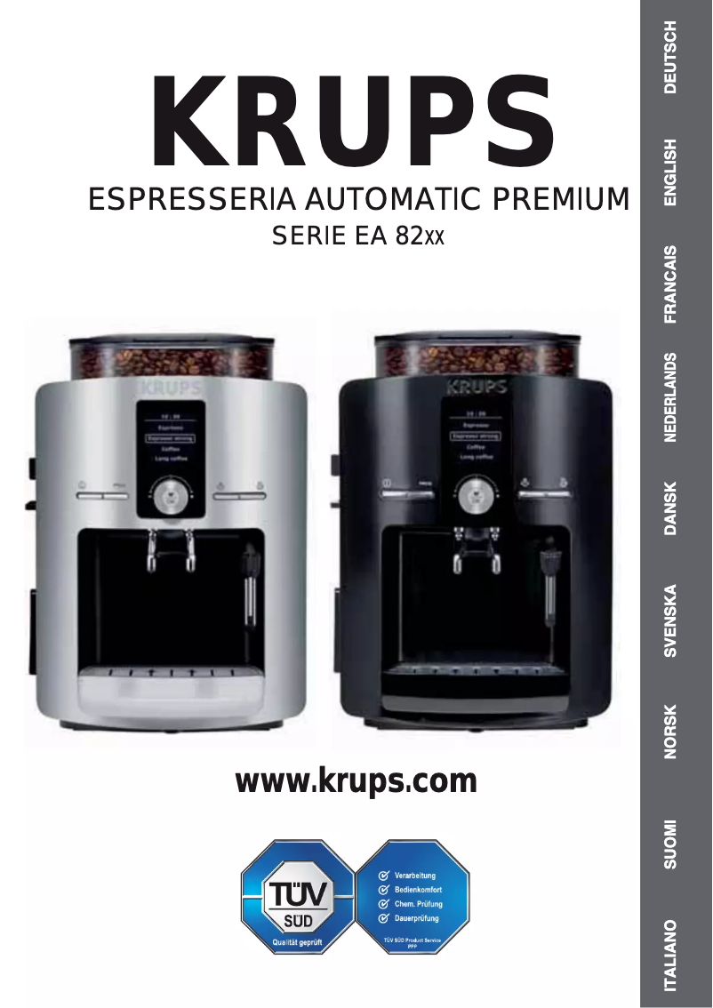 Image de la première page du manuel de l'appareil Espresseria Automatic EA8250