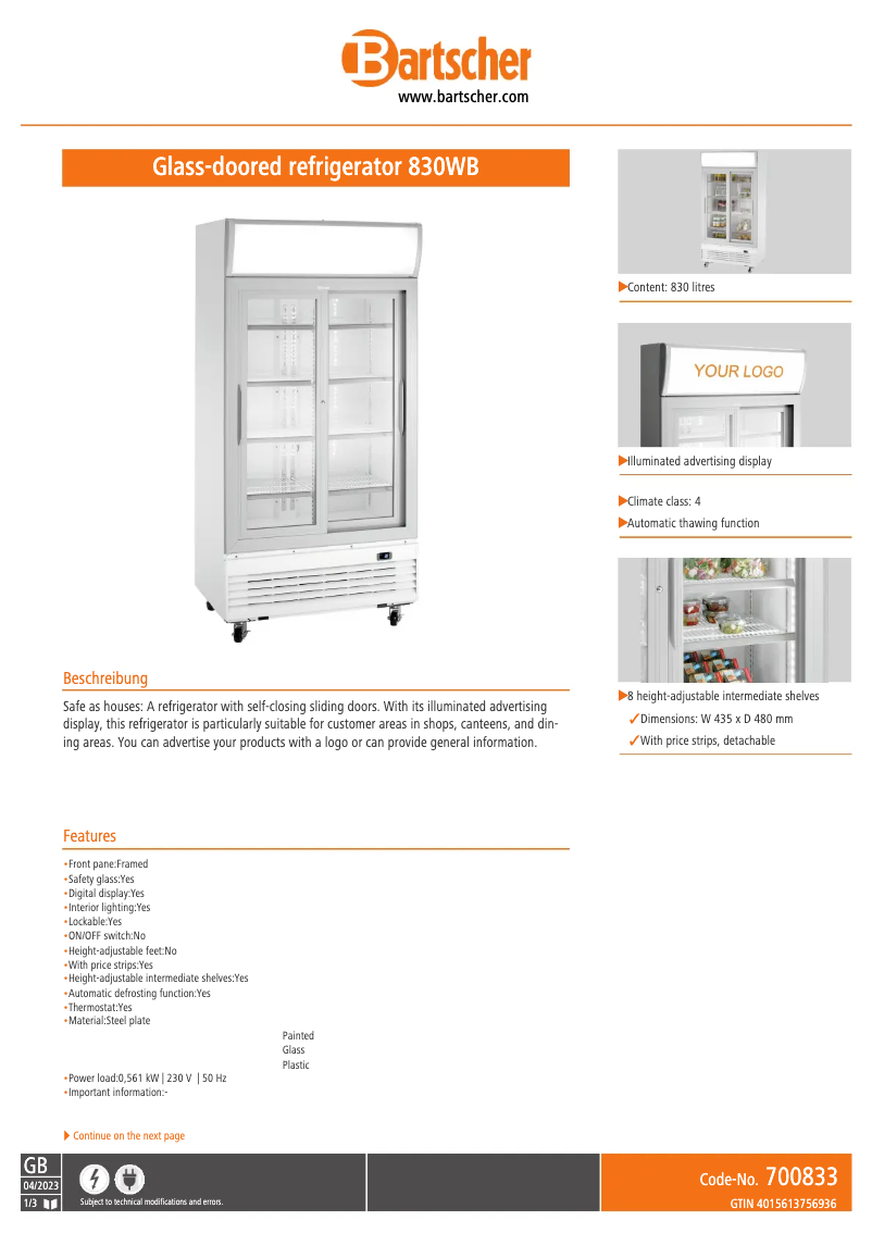First page image of the manual for 700833