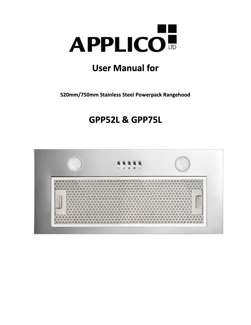 Page 1 of the manual User Manual Applico GPP75L