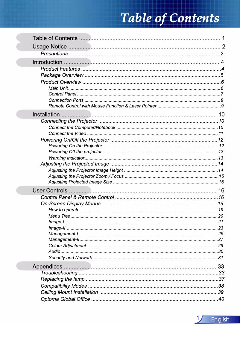 First page image of the manual for EP910