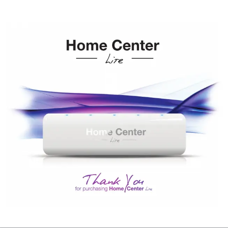 First page image of the manual for Home Center Lite FGHCL
