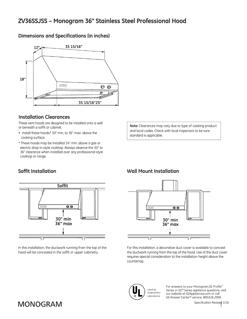 First page image of the manual for ZV36SSJSS