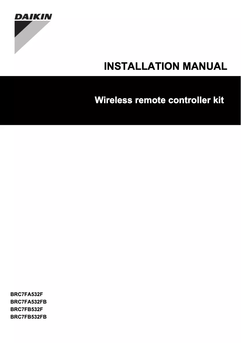 First page image of the manual for BRC7FA532F
