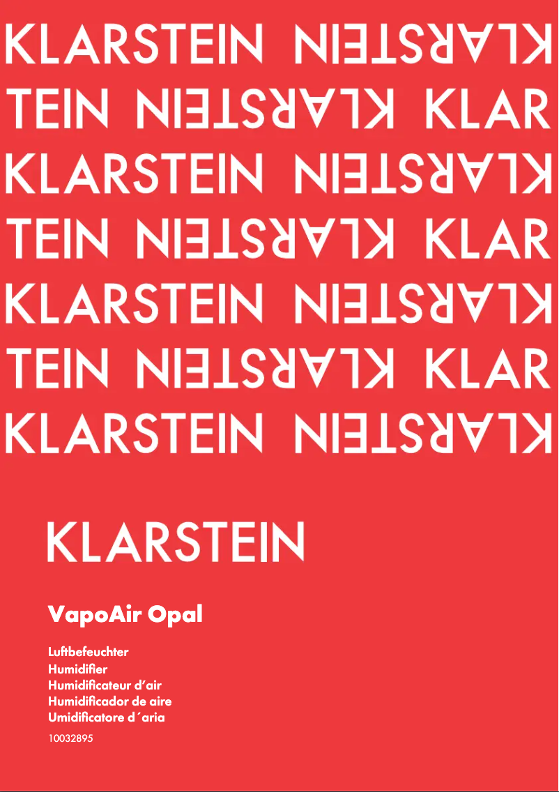 Page 1 of the manual User Manual Klarstein VapoAir Opal