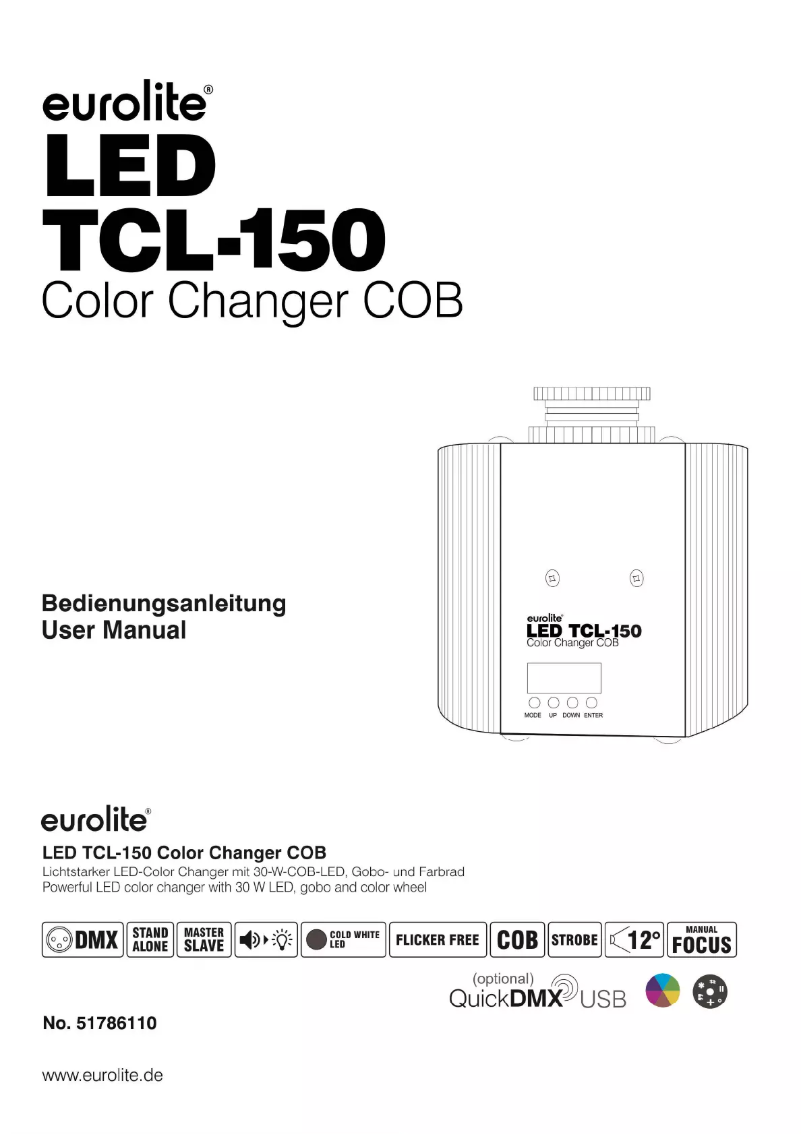 First page image of the manual for LED TCL-150