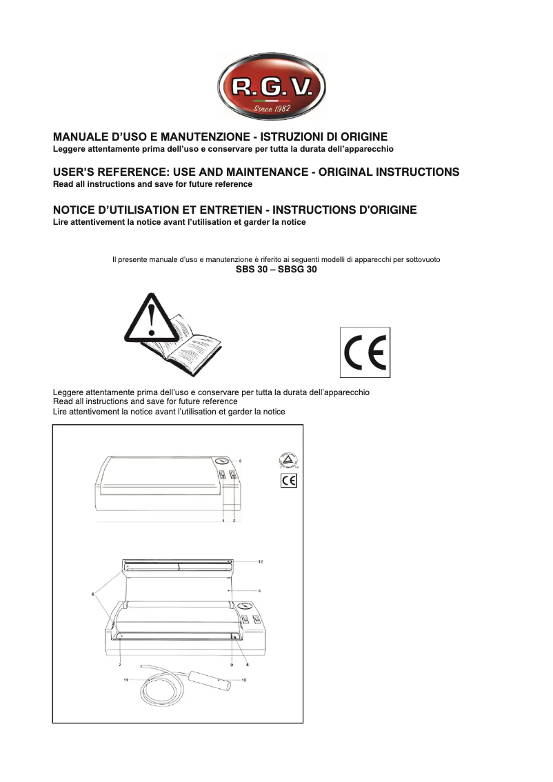 Image de la première page du manuel de l'appareil SBS 30