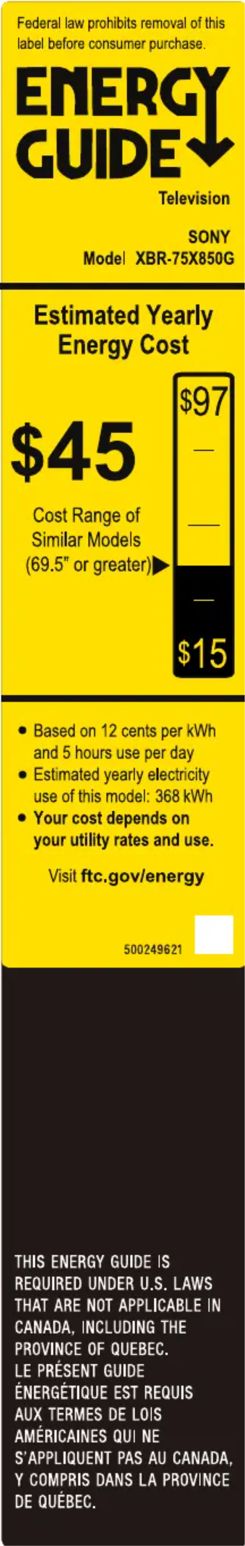 First page image of the manual for XBR75X850G/C