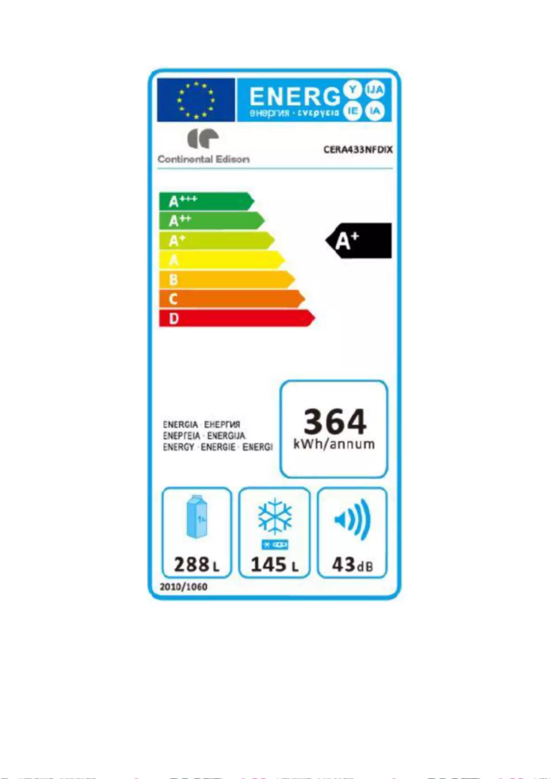 First page image of the manual for CERA433NFDIX