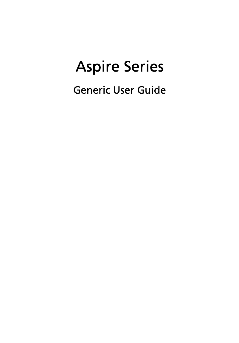 First page image of the manual for Aspire 2930Z