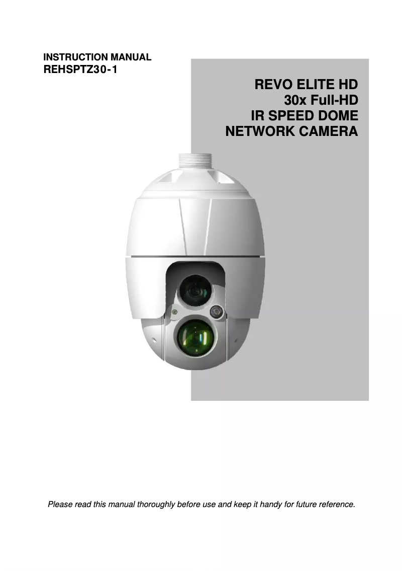 Page 1 of the manual User Manual REVO REHSPTZ30-1CM