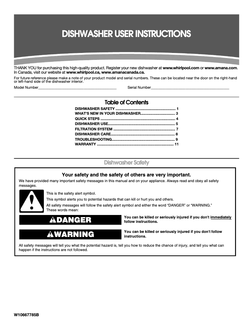 Page 1 of the manual User Manual Amana ADB1300AFW