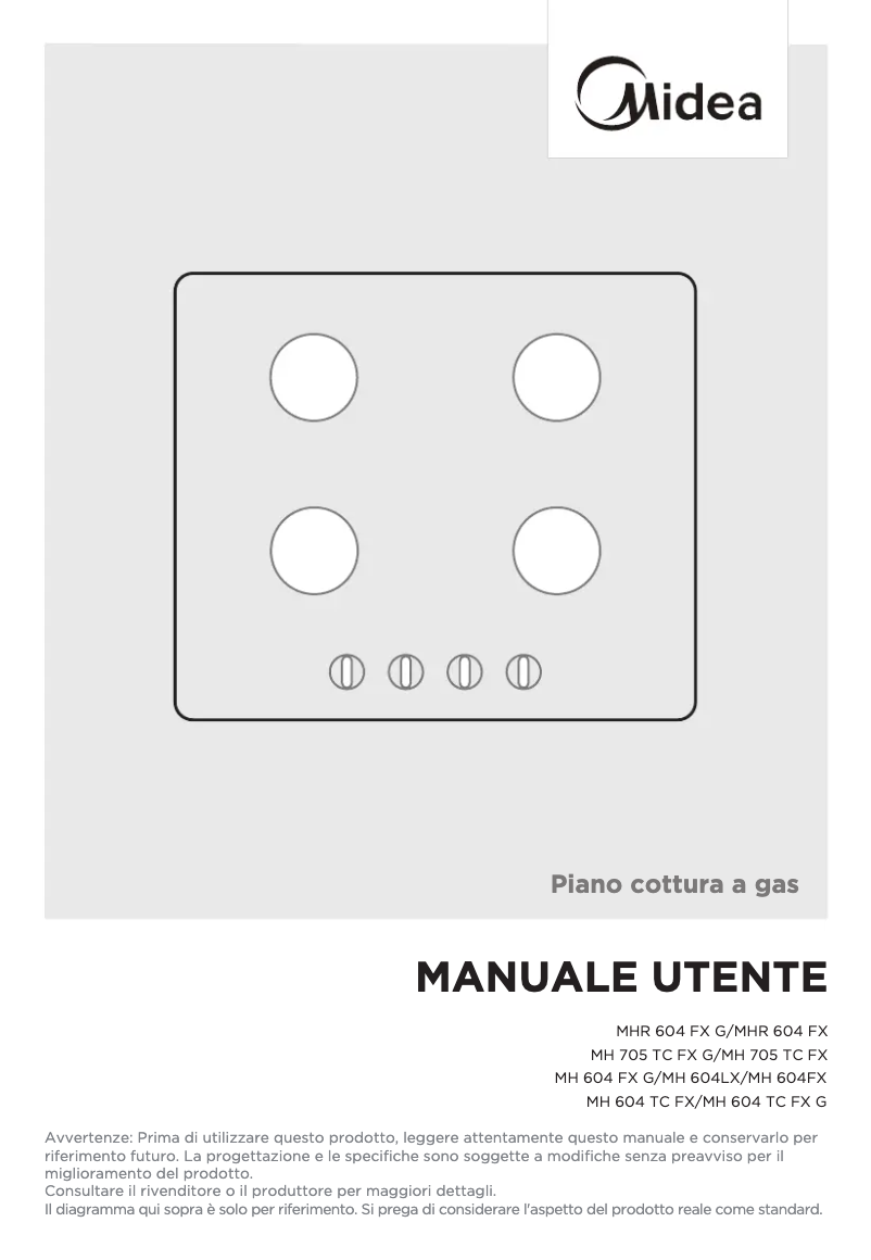 Page 1 de la notice Manuel utilisateur Midea MH 604 TC FX G