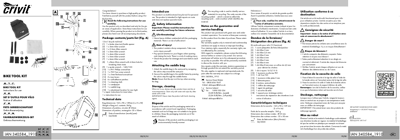 First page image of the manual for IAN 340584