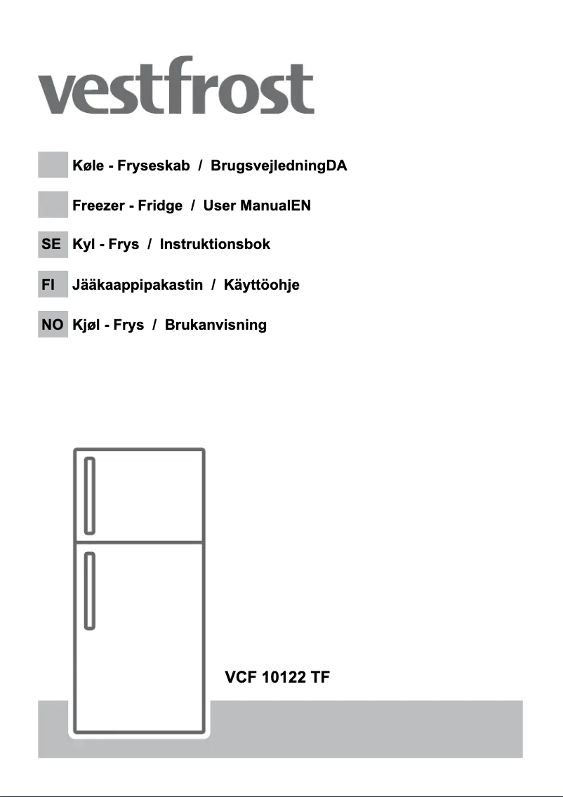 Page 1 of the manual User Manual Vestfrost VCF 10122 TF