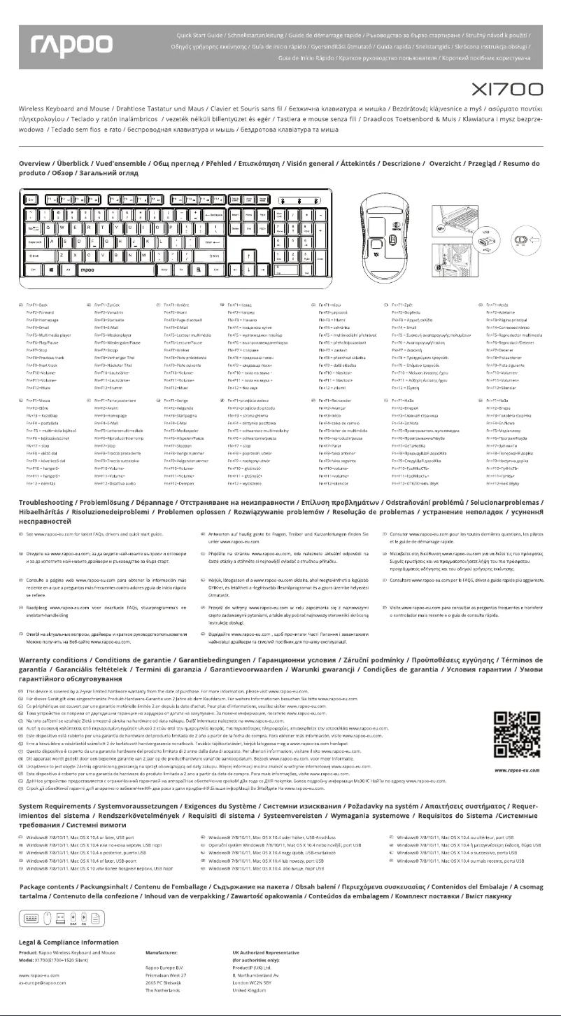 First page image of the manual for X1700