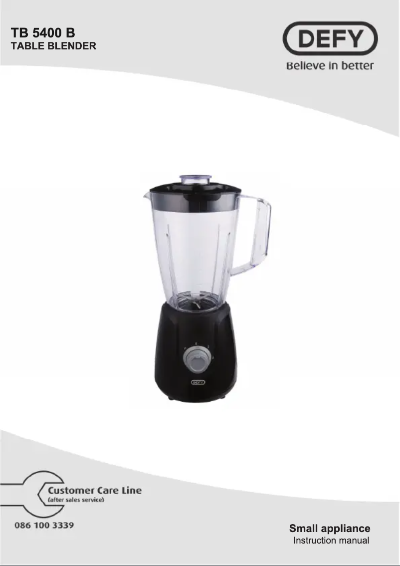 First page image of the manual for TB5400B