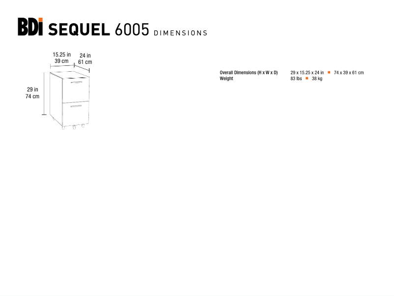 Page 1 of the manual Technical Sheet BDI Sequel 6005