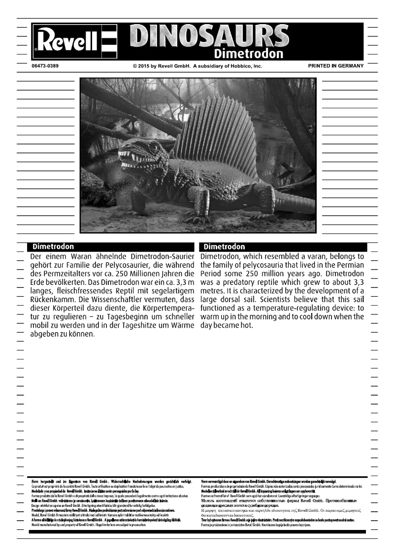 Page 1 of the manual User Manual Revell Dimetrodon